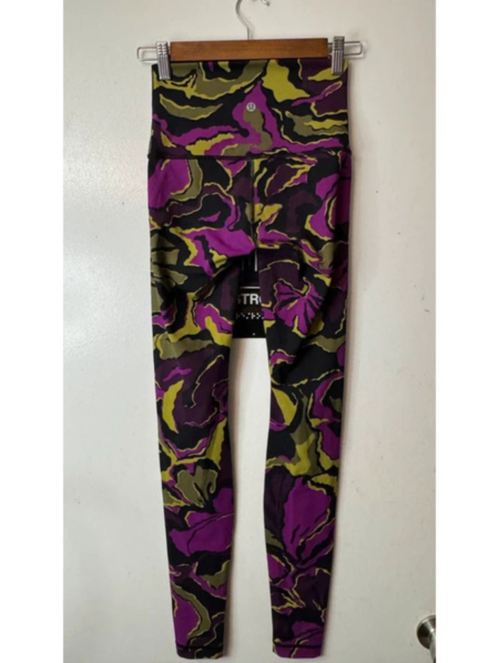 Lululemon Wunder Under High-Rise Pants Boom Bloom Chartreuse Green Aurora Size 4 - Picture 2 of 4